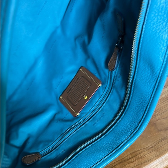 Coach Peanut Woodstock Blue Leather Tote Bag - Picture 6 of 10